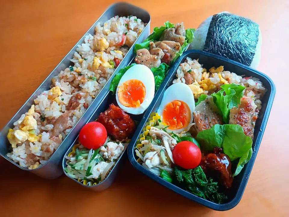 次男・私弁当&おにぎり|tamagomagomagoさん