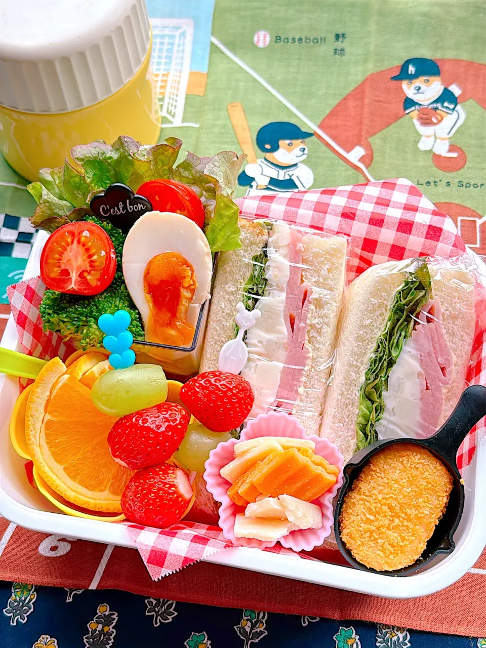 2025/03/28 ハム&ポテサラサンドイッチ弁当|Blueberry🫐さん
