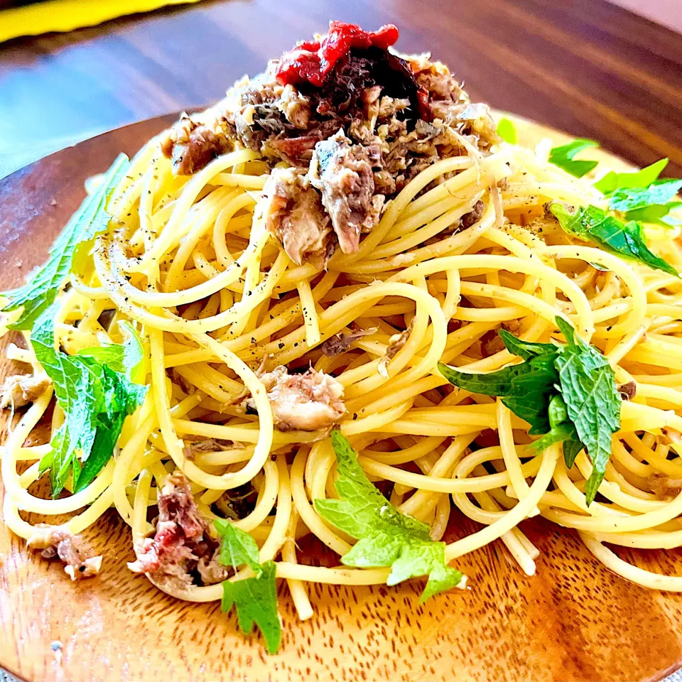 梅とオイルサーディンのパスタ!! 🍝|さくたろうさん