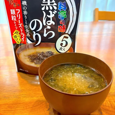 「フリーズドライ顆粒みそ汁　料亭の味　黒ばらのり」を使ってみたSnapdishの料理・レシピ写真:黒ばらのりお味噌汁
