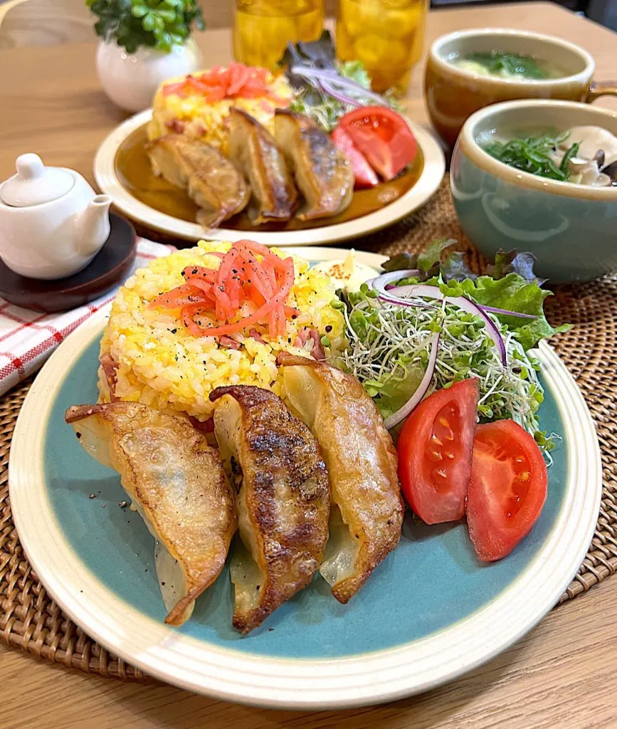 炒飯プレートと水餃子スープ|ラゴさん。さん