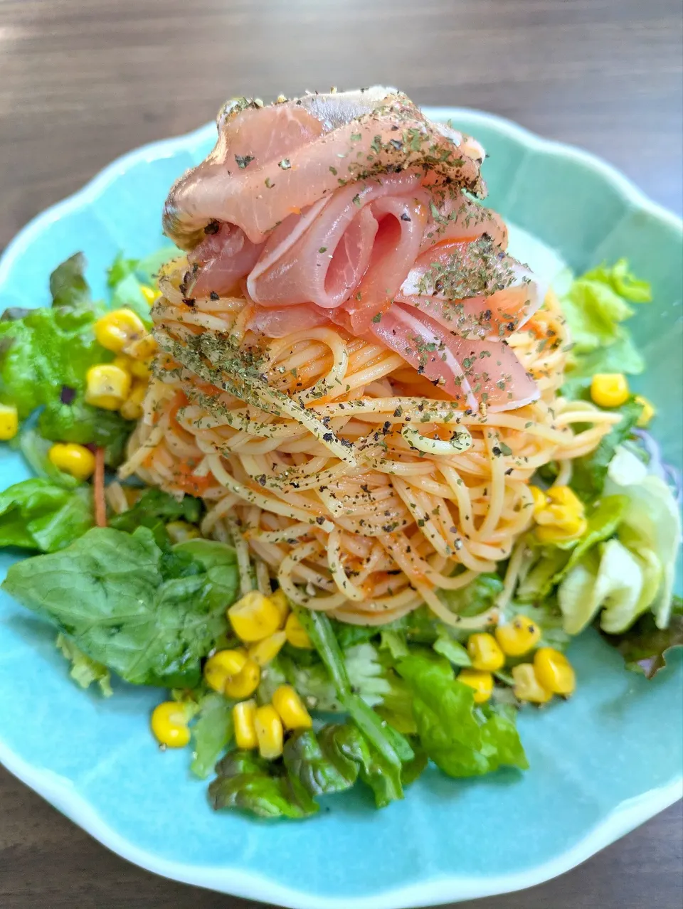 野菜ジュースで作る春の冷製パスタ|ロギーさん