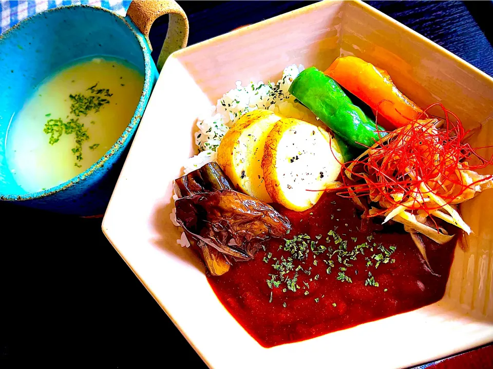 野菜カレー🍛新じゃがポタージュ🥔ランチ|KANAさん