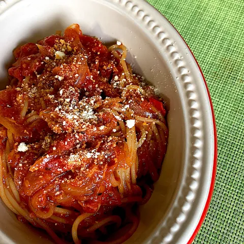 「プラス糀 生塩糀パウダー黒胡椒ブレンド150g」を使ってみたSnapdishの料理・レシピ写真:トマトツナパスタ🍝