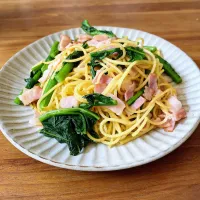 菜の花とベーコンのパスタ| タラ夫さん