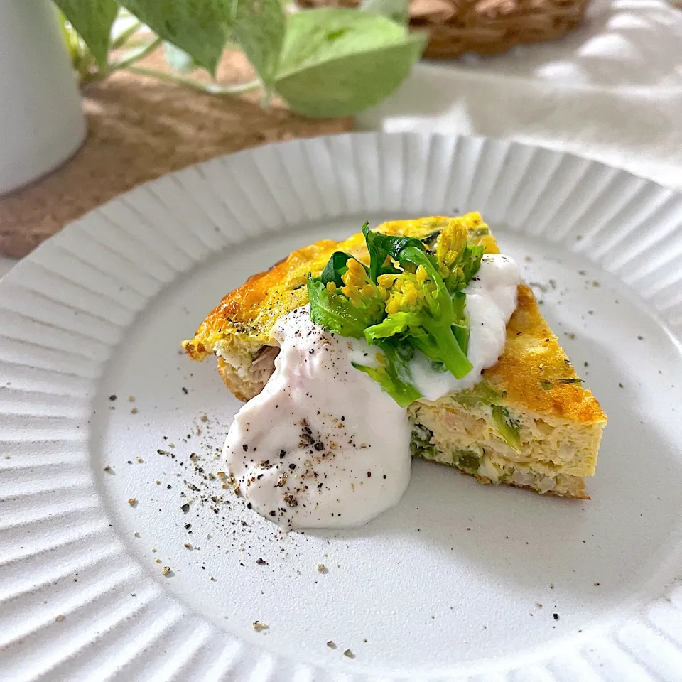 菜の花とまいたけのチーズオムレツ|ともさん