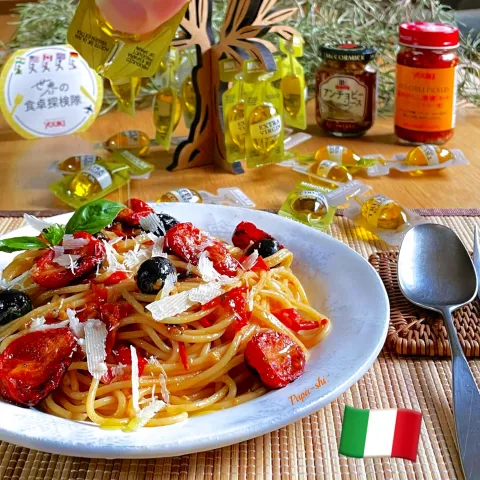 「ミニエクストラバージン　オリーブオイル」を使ってみたSnapdishの料理・レシピ写真:アンチョビの旨みが効いた 本格スパゲティ アラビアータ