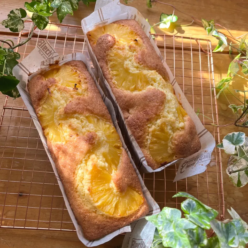 🍍うねうねヘビ模様❓なパインとココナッツ🥥のケーキ🥥|Hollyさん