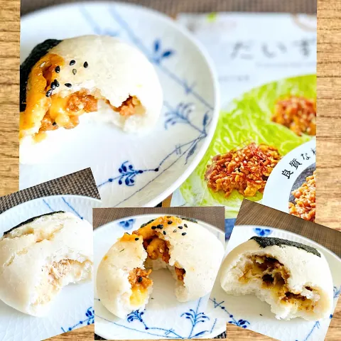 「ダイズラボ 超万能だいず肉みそ」を使ってみたSnapdishの料理・レシピ写真:米粉deおにぎりパン