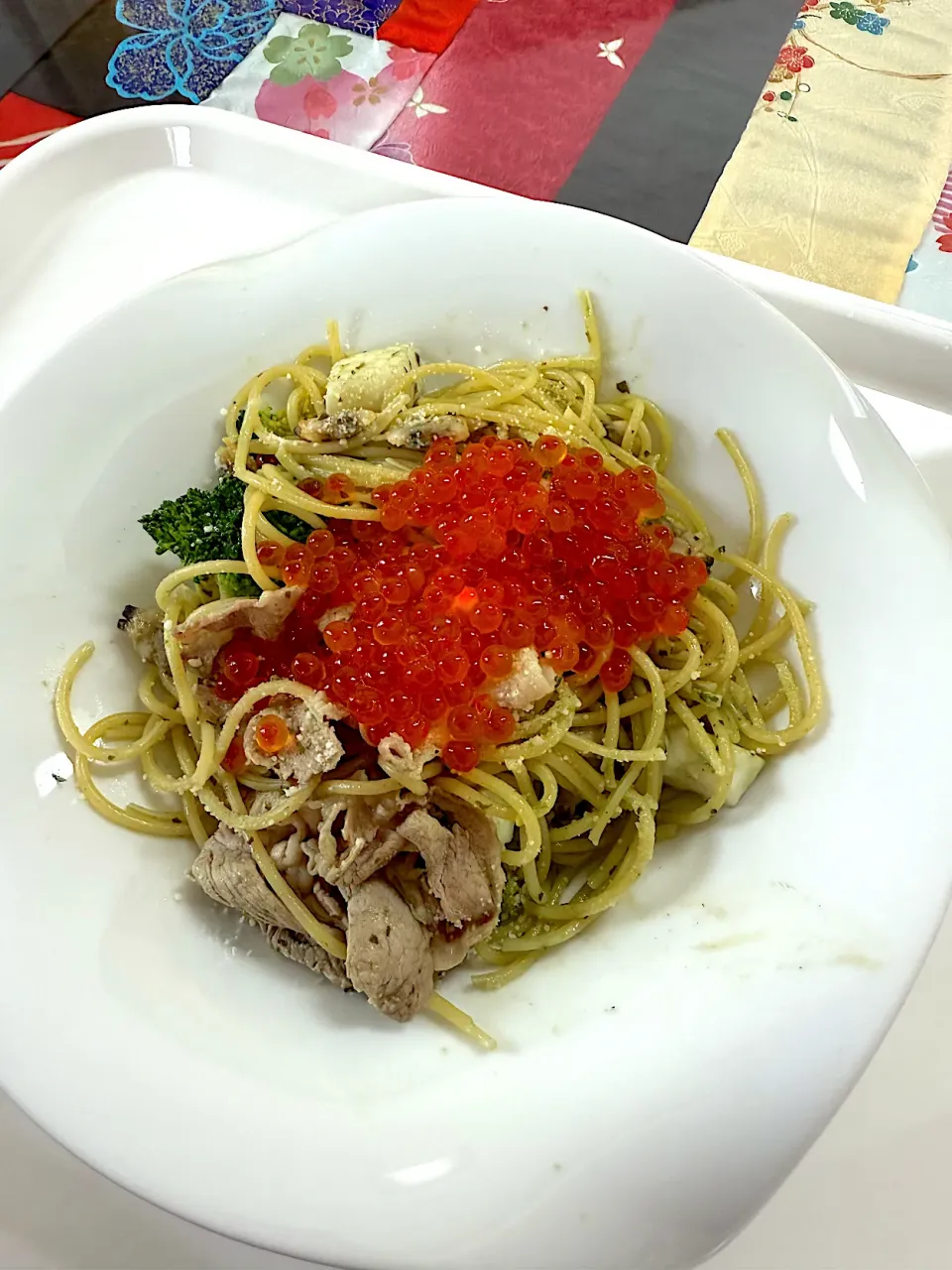 海の幸と山の幸MIXジェノベーゼパスタ|プクママさん