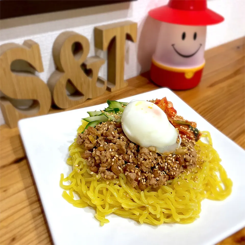 納豆風味ジャージャー麺|まりもこさん