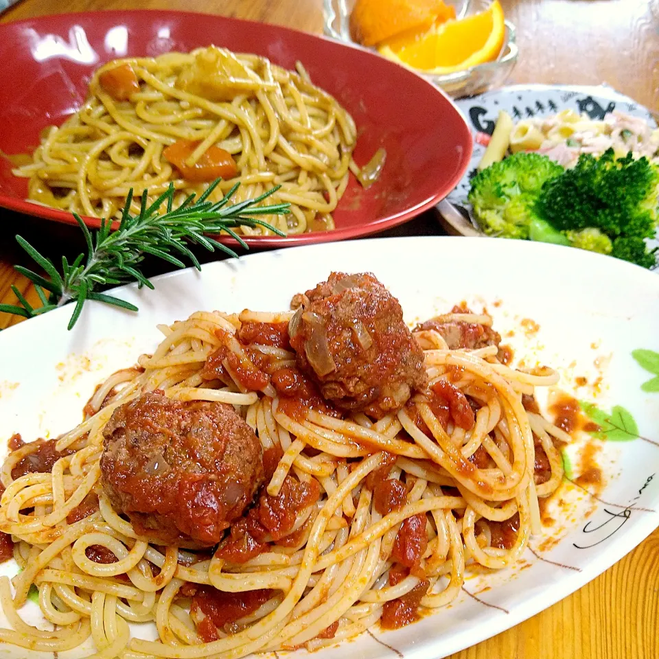 残り物絡めたパスタ〜😅|とまと🍅さん