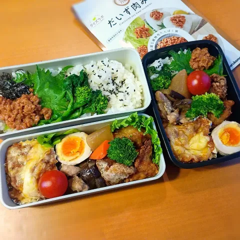 「ダイズラボ 超万能だいず肉みそ」を使ってみたSnapdishの料理・レシピ写真:次男・私弁当🍱