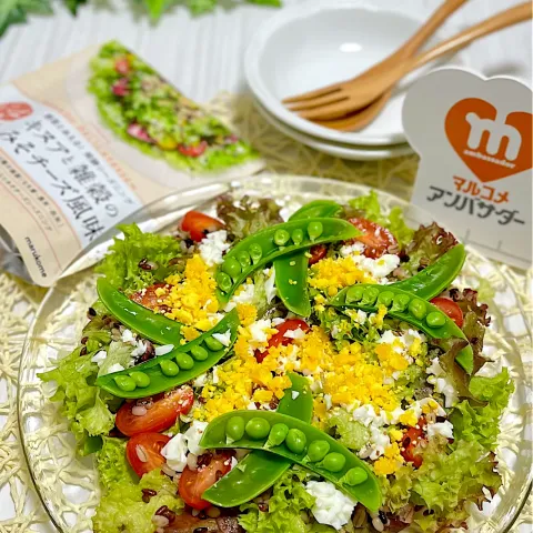 「キヌアと雑穀のみそチーズ風味」を使ってみたSnapdishの料理・レシピ写真:スナップエンドウと雑穀のみそチーズミモザサラダ