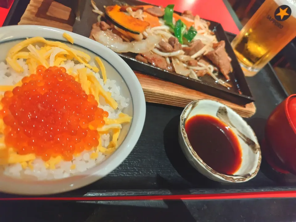 ジンギスカン定食withいくら丼|なかやさん