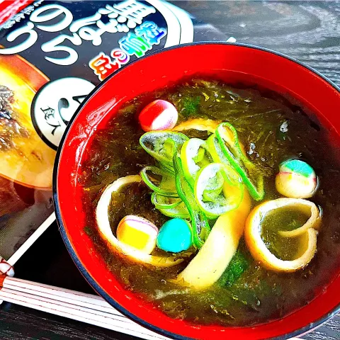 「フリーズドライ顆粒みそ汁　料亭の味　黒ばらのり」を使ってみたSnapdishの料理・レシピ写真:マルコメさんのモニター商品で🥢黒バラ海苔のお味噌汁