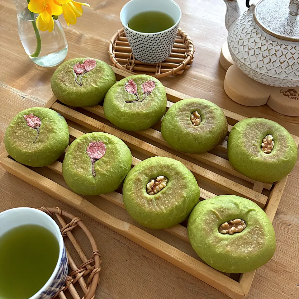 平焼き抹茶あんぱん|えり@手作りパンさん