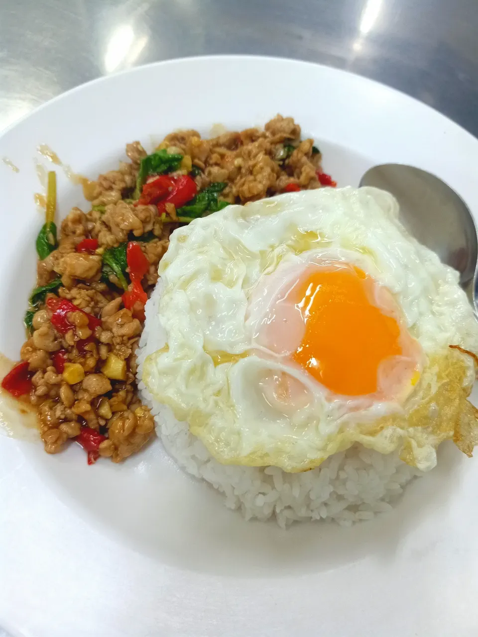 Pad Gaprao Moo Sup & Fried Egg (ผัดกะเพราหมูสับ) 🐷🍚🍳 🌶️🌶️🌶️|An'leeさん