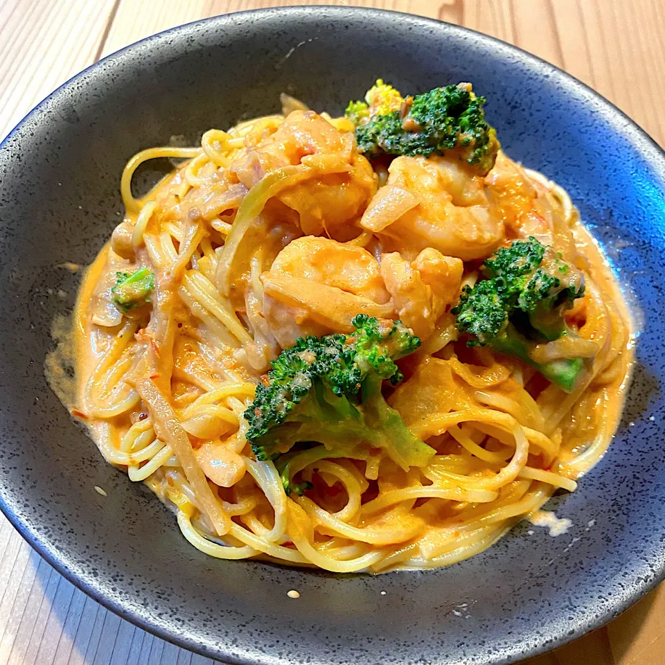 超濃厚！エビとブロッコリーのトマトクリームパスタ|よーこさん