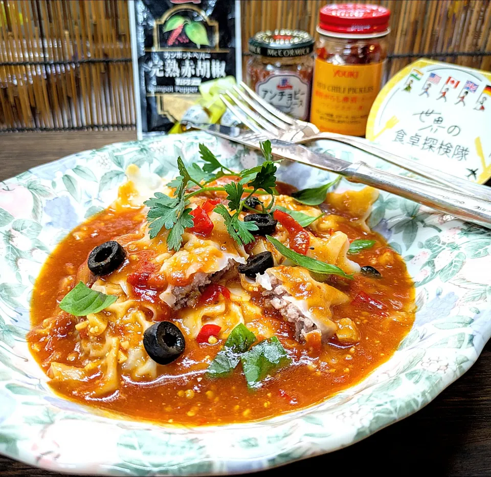 🌏『世界の食卓探検隊』🇮🇹イタリア料理
【🇮🇹ラビオリ  アラビアータ】|ayaさん