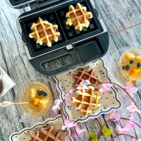 ワッフルで朝ごはん