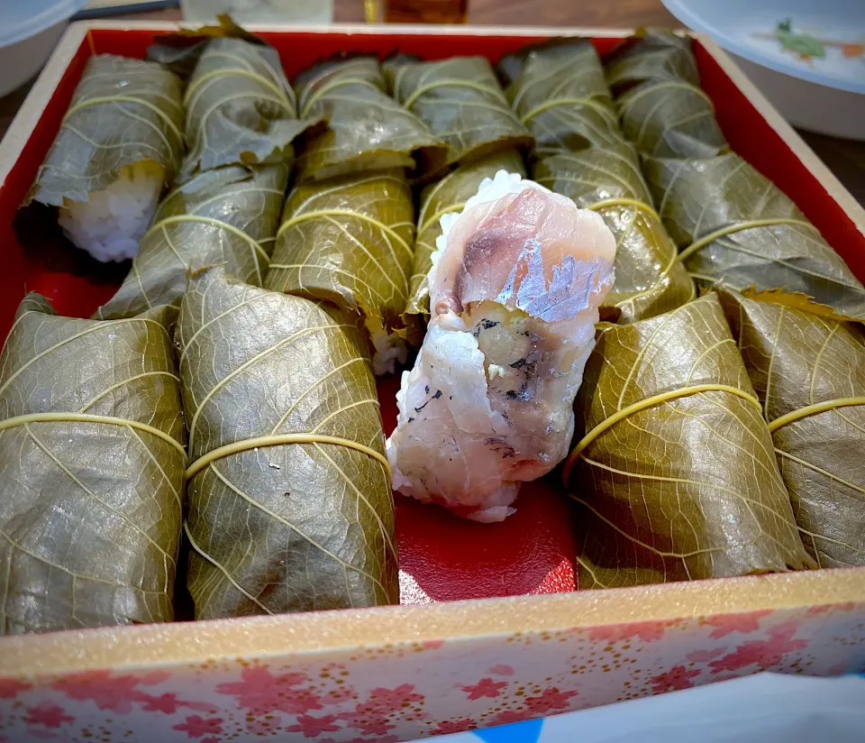〆鯵桜の葉寿司は、鹿児島西郷公園で花見弁当|shikaさん