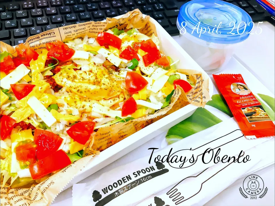 本日の日替わり弁当🍱

リメイク版 タコライス
      +トルネードオムレツ🐣トッピング|TakeBooさん