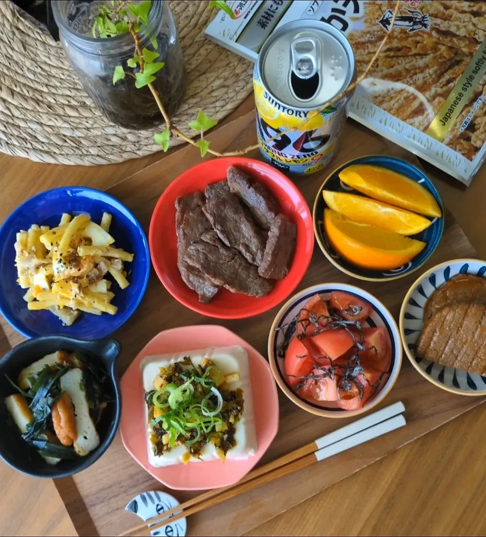 一酒六菜&🍊付きまりお居酒屋晩酌ｾｯﾄ|まりおさん