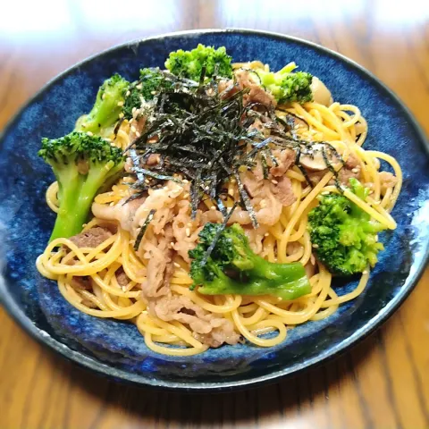 「冷凍牛丼の具」を使ってみたSnapdishの料理・レシピ写真:牛丼の具とブロッコリーの和風パスタ🍝🐂🥦