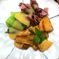 筍のソテー　ホタルイカと青梗菜の酢味噌あえ|ちゃっきーさん
