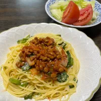 キムチ納豆のパスタ|アイアイ♡さん