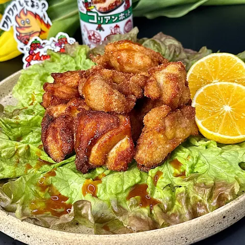 「ヤマサ 万能クッキングたれ Yummy! コリアンホット」を使ってみたSnapdishの料理・レシピ写真:唐揚げにYummy !コリアンホット