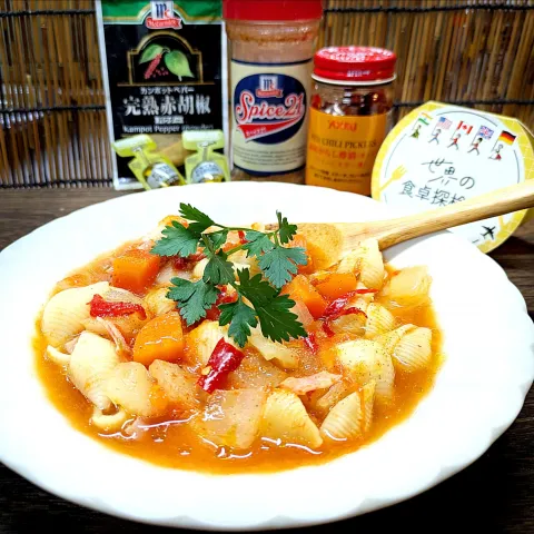 「赤唐がらしカット（酢漬）」を使ってみたSnapdishの料理・レシピ写真:🌏『世界の食卓探検隊』🇮🇹イタリア料理
【🇮🇹コンキリエ入りミネストローネ】