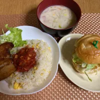 コロッケバーガー&トマトソースライス|ここなりさん