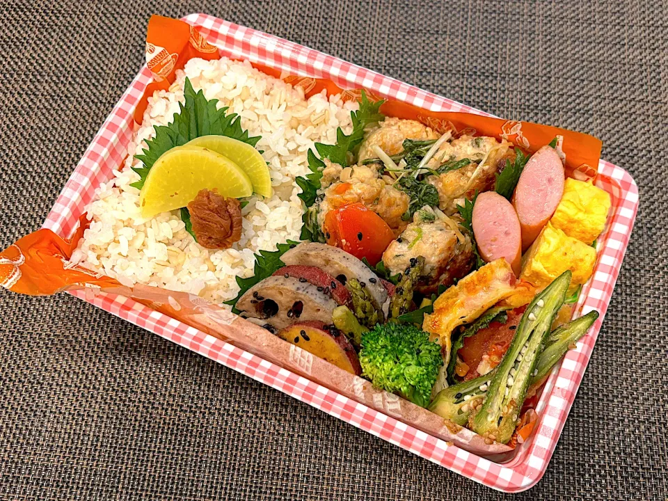 高校生息子のお弁当🍱 豚こま照りマヨと根菜のデパ地下風弁当🍱|Snow10さん