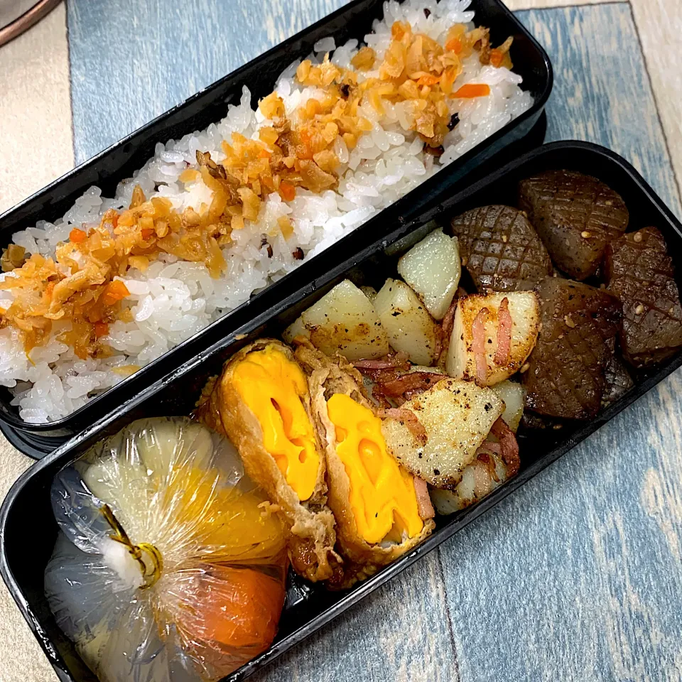 4月娘弁当🍱フルーツゼリーも添えて|みっこちゃんさん