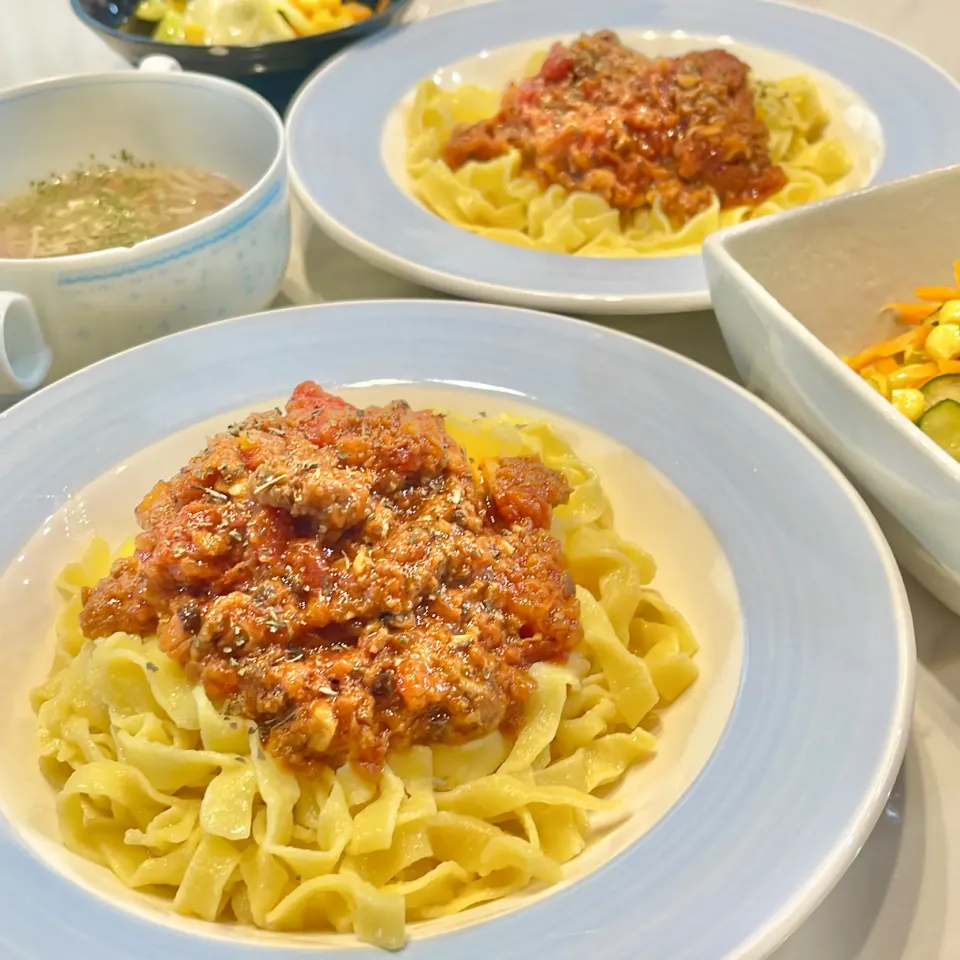 手打ちパスタで和風ミートソース|ぎんさん