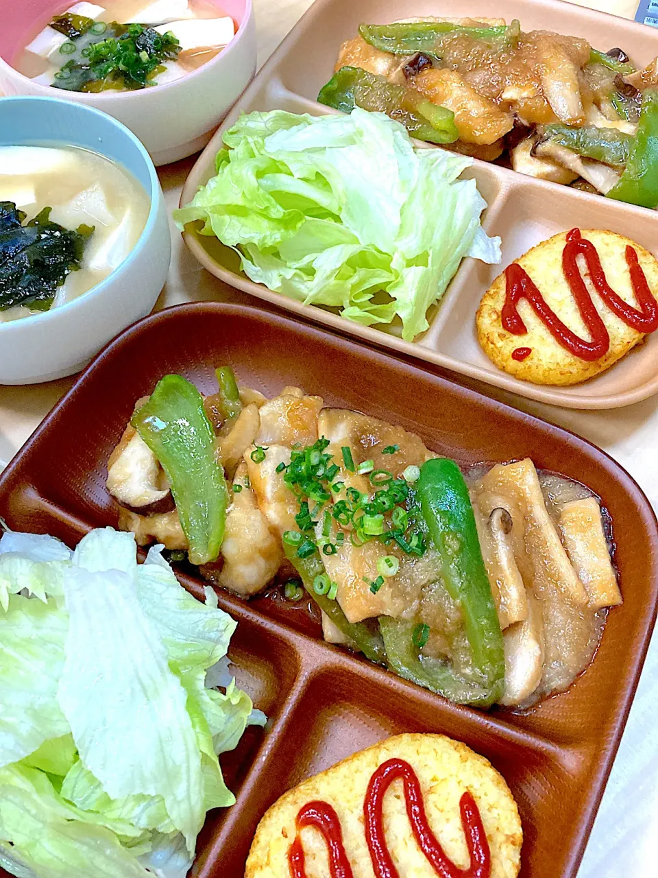 ムネ肉と野菜のみぞれ煮＆ハッシュドポテト＆味噌汁|なおさん