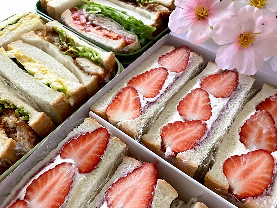 ＊家族でお花見サンドイッチ弁当🌸＊|＊抹茶＊さん