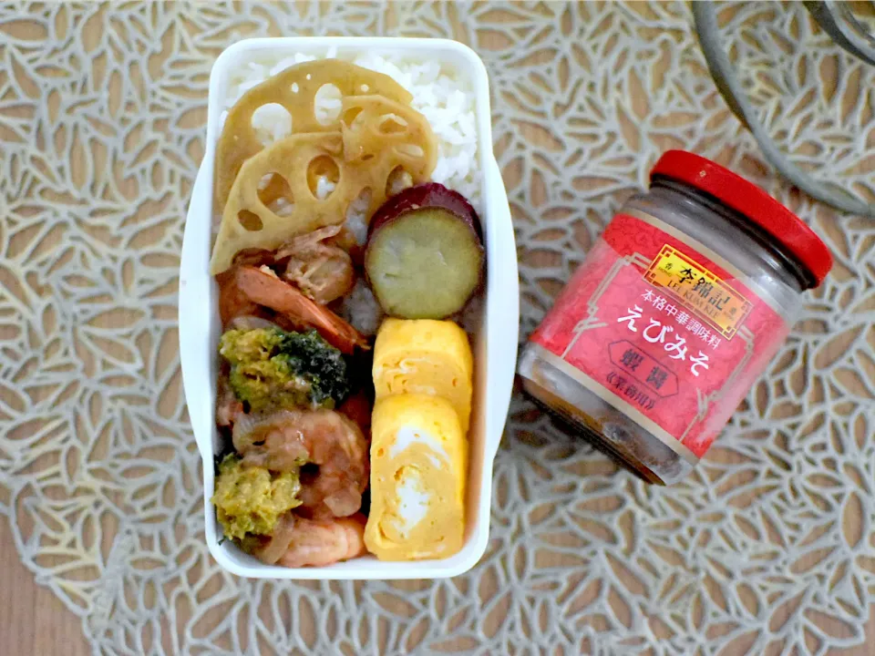夫のお弁当『えびみそ炒め』|dra-kichiさん
