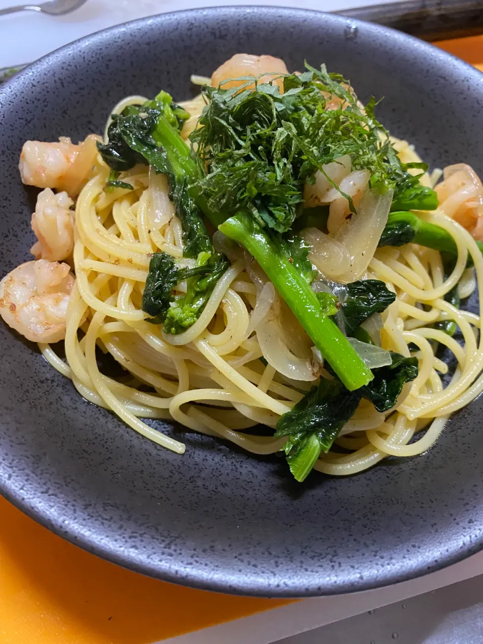 海老と菜花の和風パスタ|よーこさん