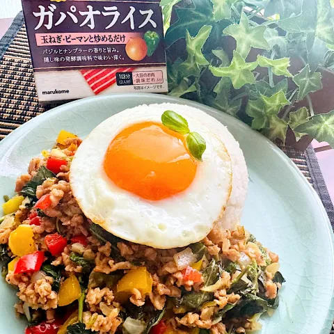 「大豆のお肉　ガパオライスの素」を使ってみたSnapdishの料理・レシピ写真:由美さんの料理 ダイズラボ　大豆のお肉のガパオライス