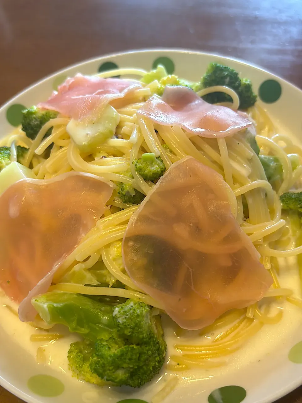 生ハムとブロッコリー🥦のクリームソーススパゲティ|masaさん