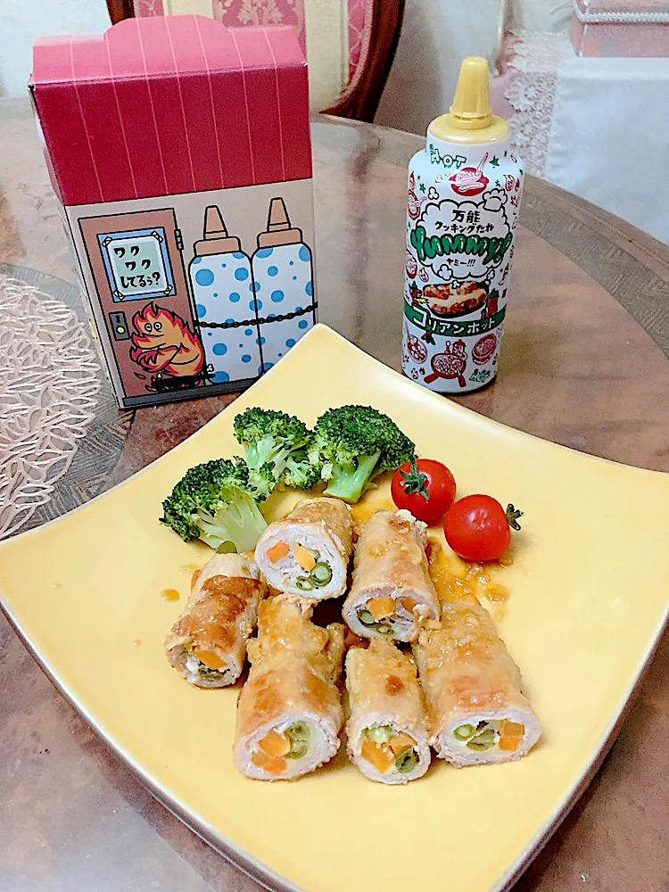 コリアンホットで豚ロース巻き|ショコラさん