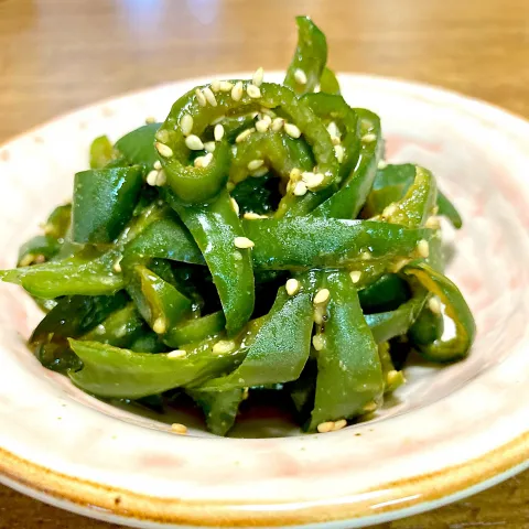 「宮崎県産ピーマン」を使ってみたSnapdishの料理・レシピ写真:ピーマンの甘辛味噌炒め🫑