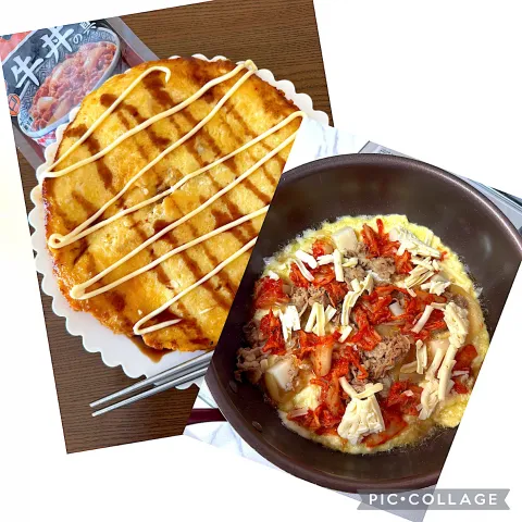 「冷凍牛丼の具」を使ってみたSnapdishの料理・レシピ写真:牛丼入りお好み焼き風✨
