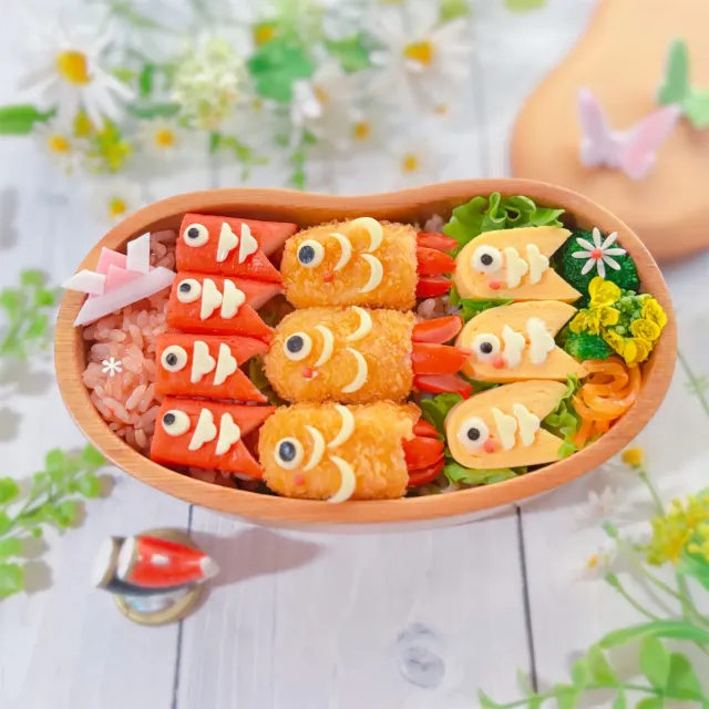 Snapdishの料理・レシピ写真:鯉のぼり弁当｜こどもの日♡お子様よろこぶアイディア料理♪
