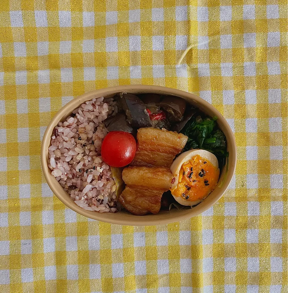 豚角煮弁当|自炊始めたよんさん
