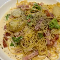 新じゃが濃厚クリームパスタ|五郎さん
