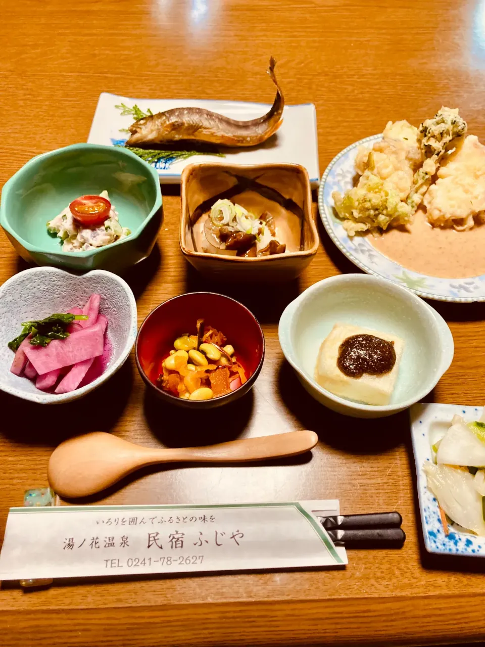 湯ノ花温泉「民宿ふじや」の夕食|Go Satoさん